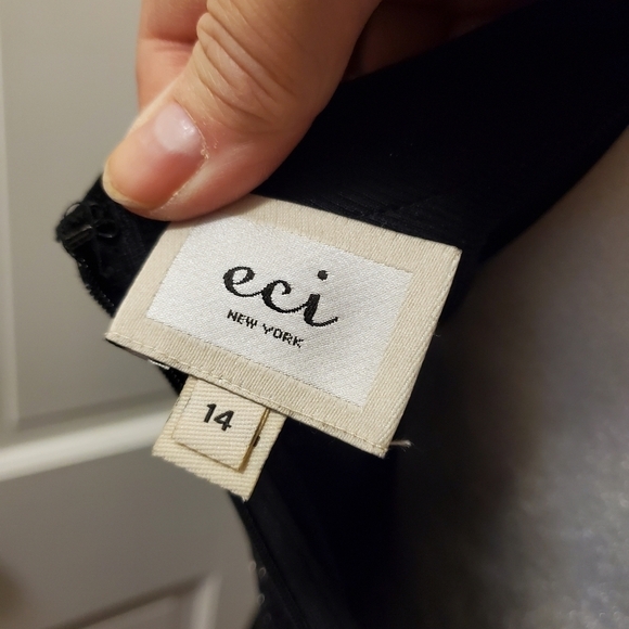NWT ECI New York Black/Silver Cocktail Dress Size 14 Missy Retail $64.00 - Picture 10 of 13